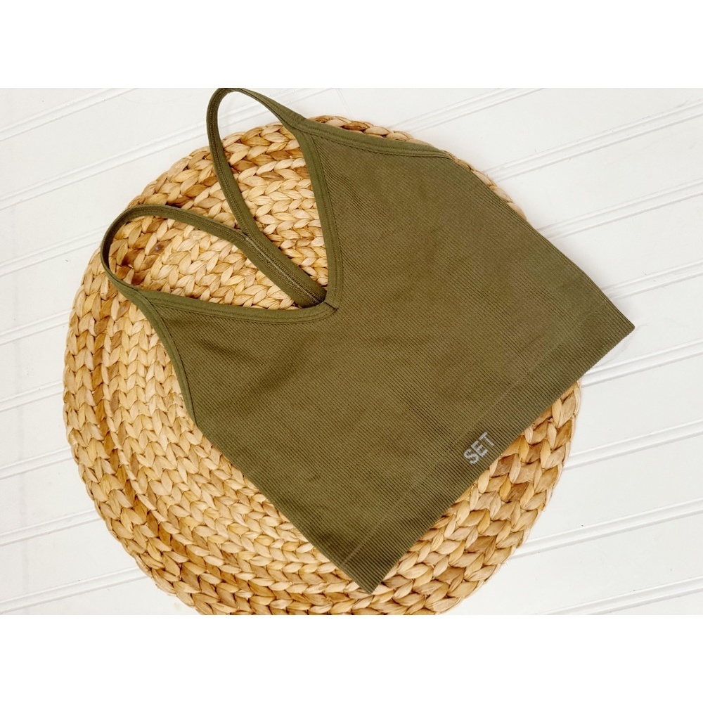 Set Active Sports Bra Olive Green / Brown